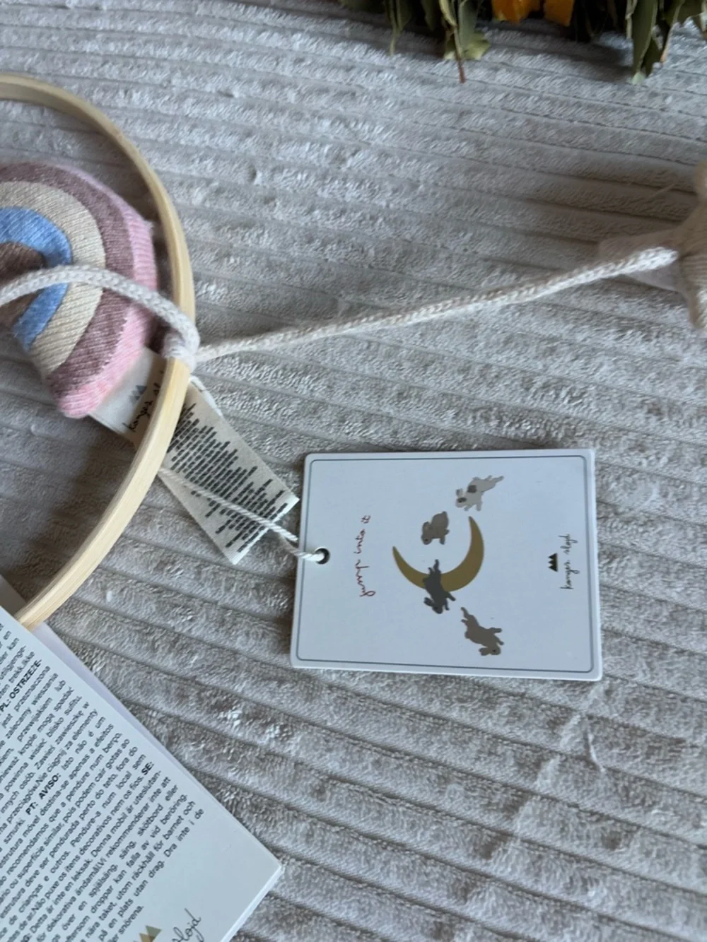 Konges Sloejd Cream Hanging Baby Mobile with Plush Unicorn